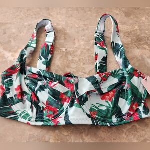 32DD 34DD ❤️Sale VS Swim Full Coverage Bikini Top Blue Palm